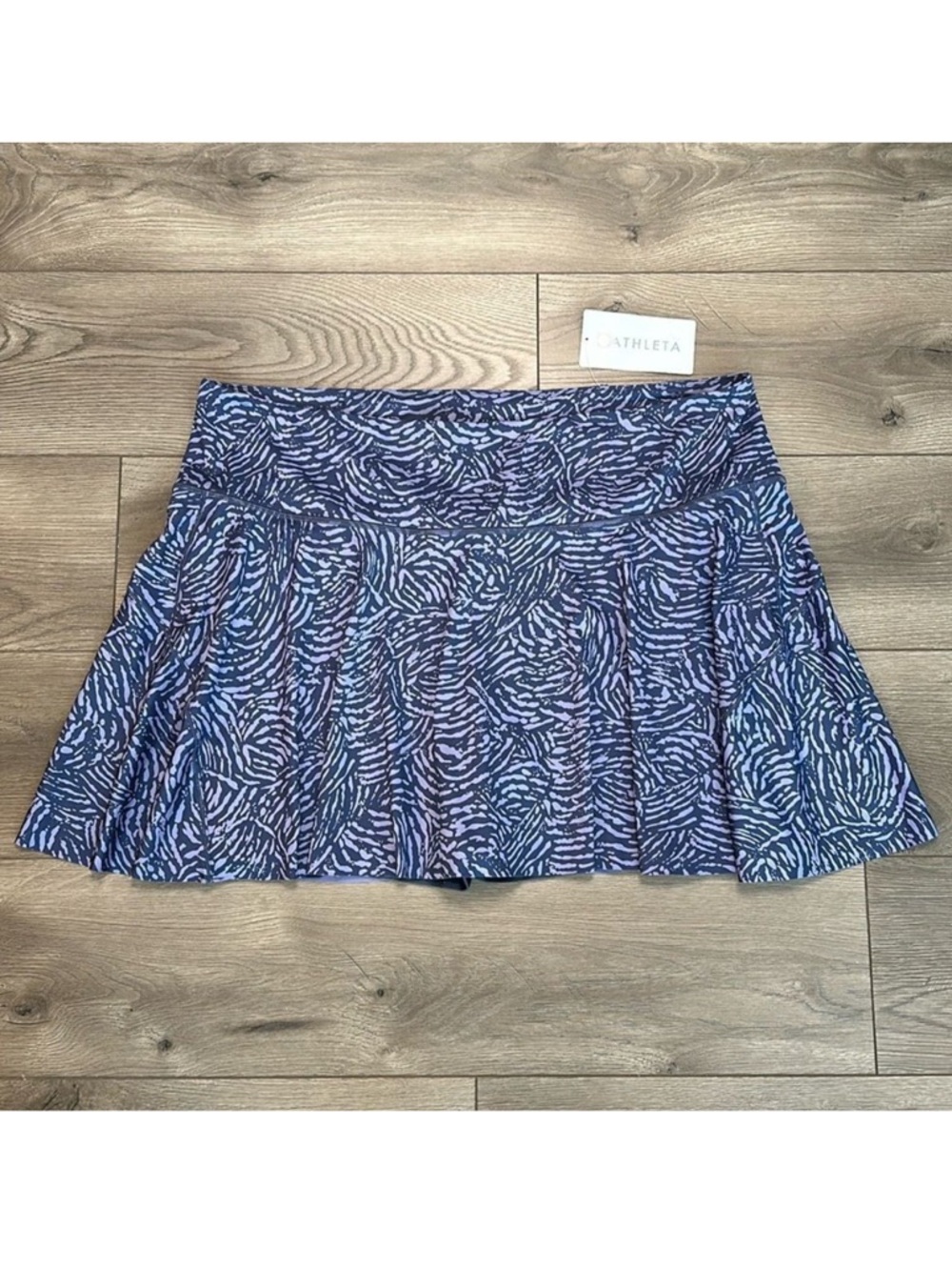 Athleta 17" Ace Printed High Rise Pocket Tennis Skirt Fiji Medieval Violet Sz 3X